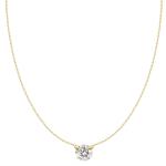 18K .20CT ROUND DIAMOND PENDANT NECKLACE