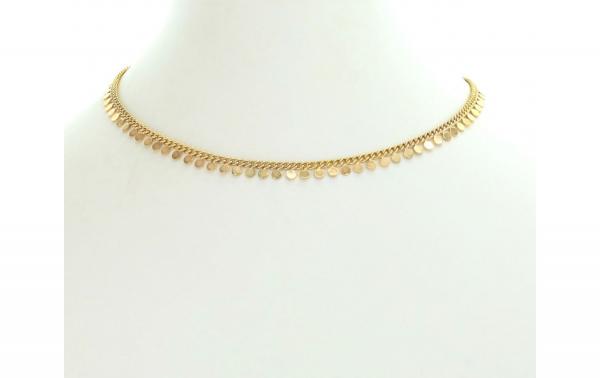 DANI DESIGNS 12'' GOLD CHAIN DISC CHOKER picture