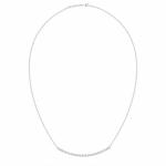 18K 1CTW DIAMOND CURVED BAR 18" NECKLACE