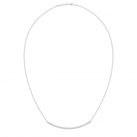 18K 1CTW DIAMOND CURVED BAR 18" NECKLACE picture