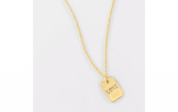 DANI DESIGNS GOLD LOVE DOG TAG NECKLACE