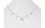 DANI DESIGNS 15'' NECKLACE W/ 5 PAVE CZ STARBURSTS