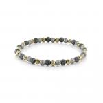 DANI DESIGNS 4MM MATTE GREY HEMATITE, METALLIC GOLD, MATTE GREY HEMATITE BRACELET