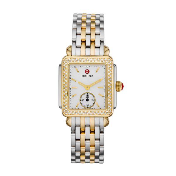Michele Deco Mid Two Tone Diamond, Two Tone Bracelet Complete Watch