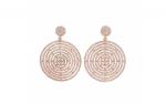DANI DESIGNS 9MM ROSE-TONE PAVE CZ TARGET DROP EARRINGS