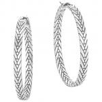 JOHN HARDY SILVER MEDIUM HOOP EARRINGS