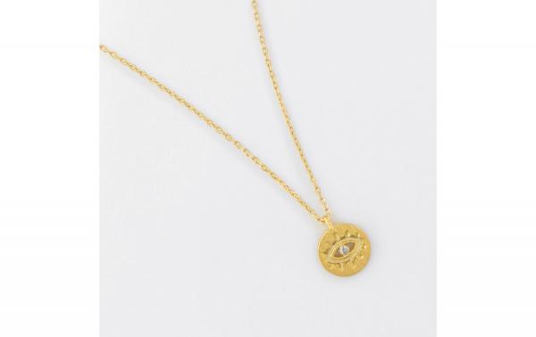 DANI DESIGNS MATTE GOLD EVIL EYE DISC W/CZ picture