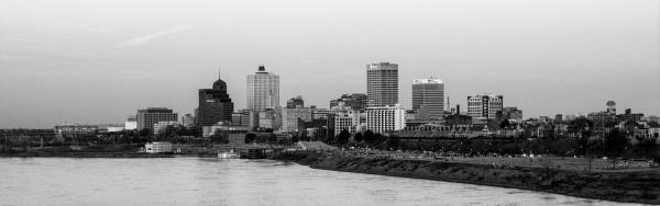 Panorama Memphis Skyline 12x30