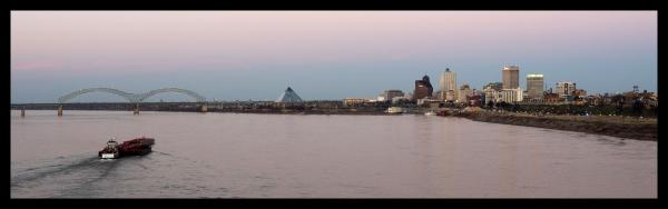 Memphis Skyline with Barge 14x42 picture