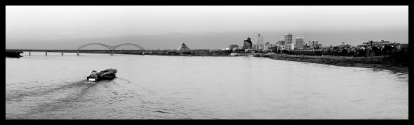 Panorama of Memphis Skyline with Barge picture