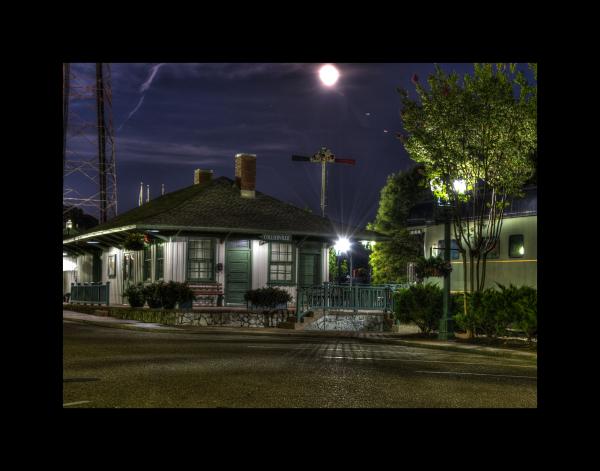 Collierville Depot at Night 11x14 picture