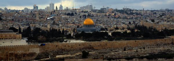 Panorama of the Old City in Jerusalem 8x22