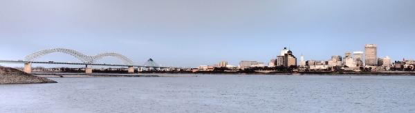 Panorama of Memphis Skyline from Arkansas 10x36