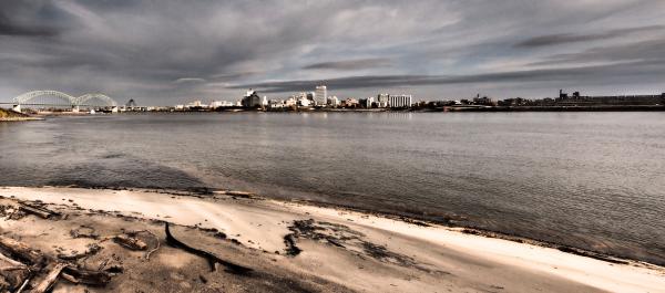 Panorama of Memphis Skyline from Arkansas 12x27