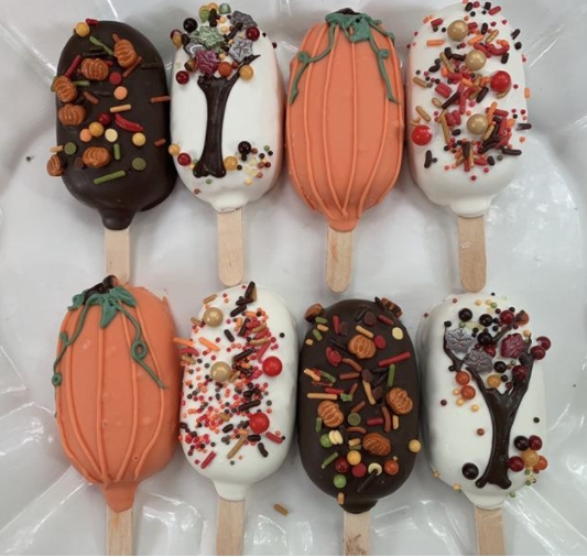 Fall Theme Cake Popsicles