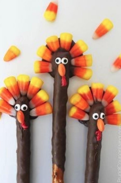 Turkey Chocolate Covered Pretzel Rods picture