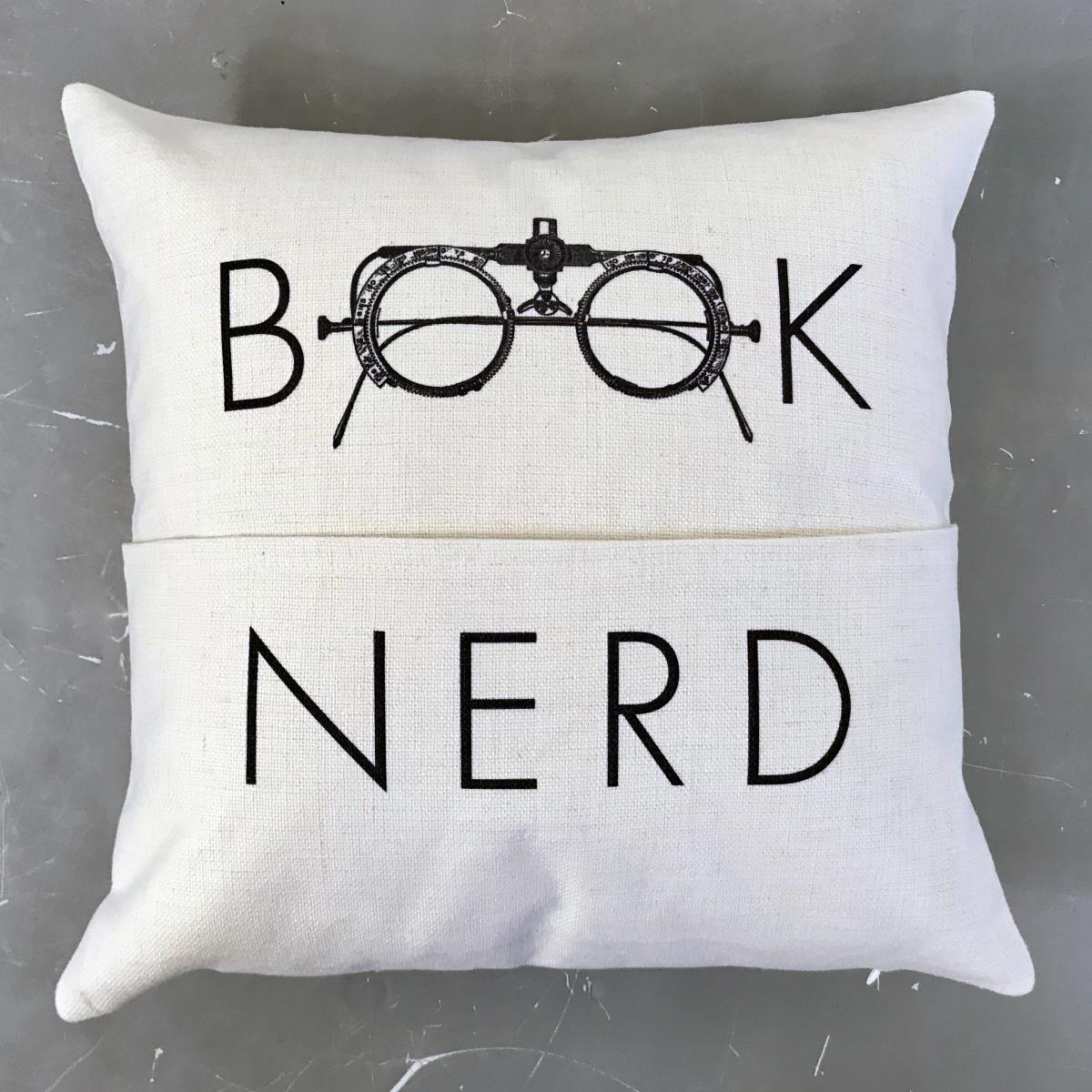 Book Nerd Pocket Pillow Cover | Book Lover Gift picture