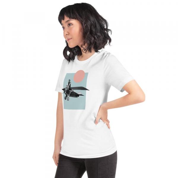 Vintage Collage Art Print T-shirt | Plane Girl picture