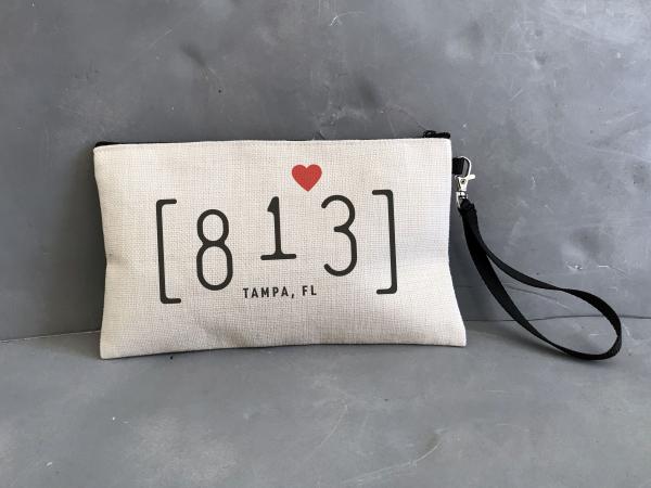 813 Area Code Wristlet Pouch Makeup Bag | Hillsborough Tampa Florida picture