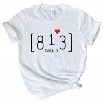 813 Area Code Tampa Florida Print T-shirt