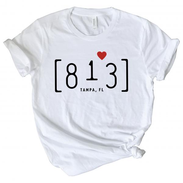 813 Area Code Tampa Florida Print T-shirt