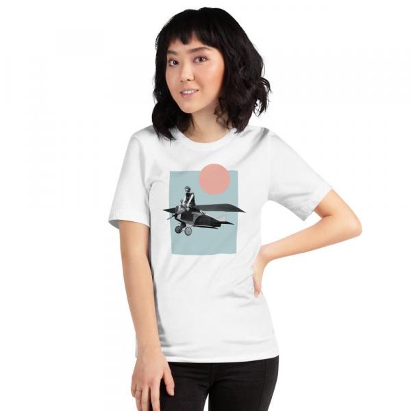 Vintage Collage Art Print T-shirt | Plane Girl picture