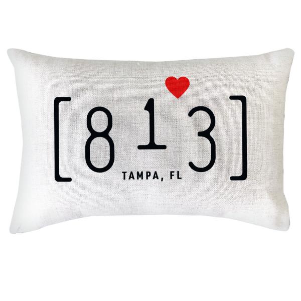 813 Tampa Area Code Pillow Cover | Throw Pillow Polyester Linen