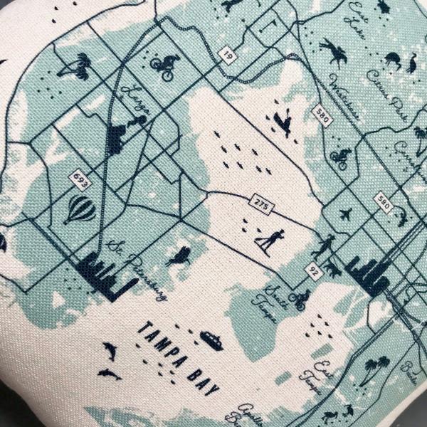 Tampa Icon Map Pillow | Pin-Your-Home picture