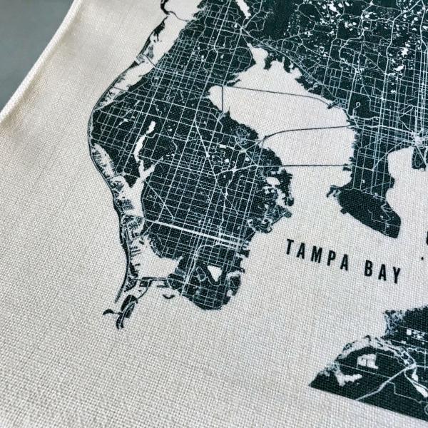 Black Tampa Map Accent Pillow Cover | Pin-Your-Home picture