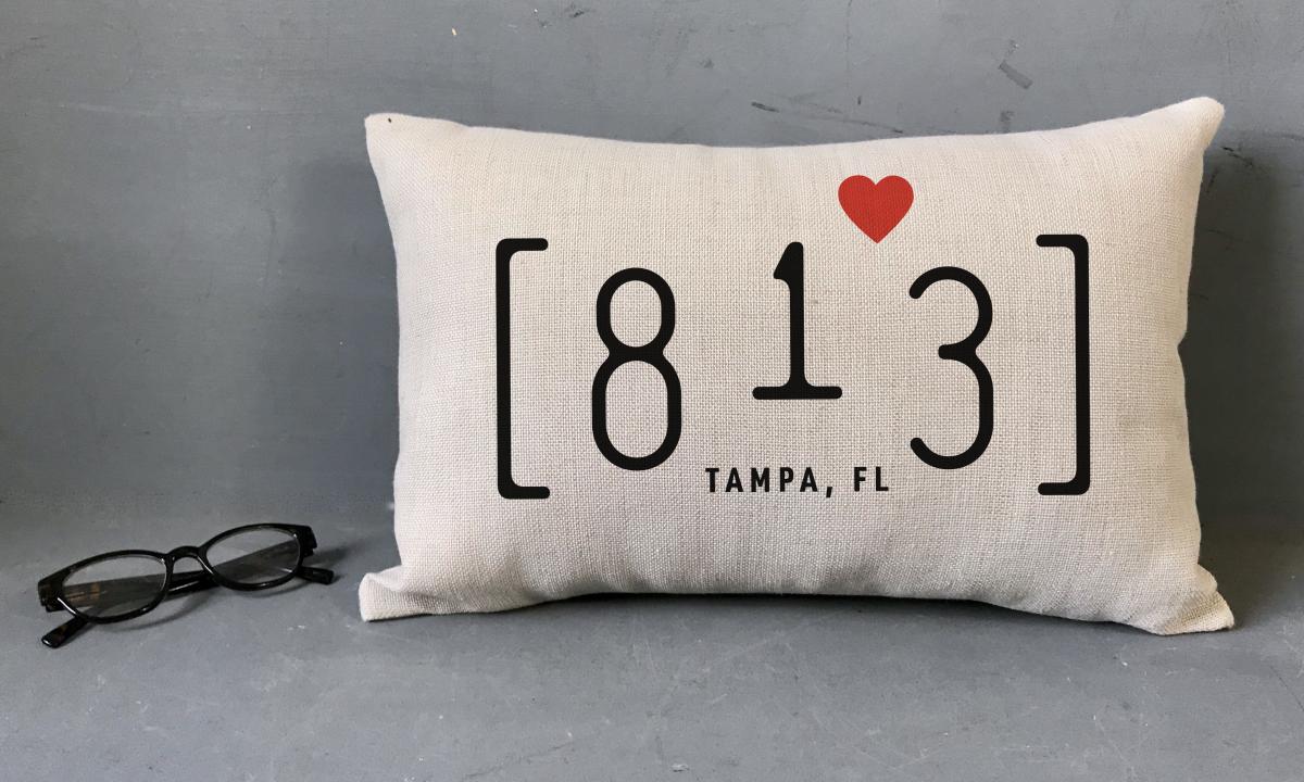 813 Tampa Area Code Pillow Cover Throw Pillow Polyester Linen Eventeny