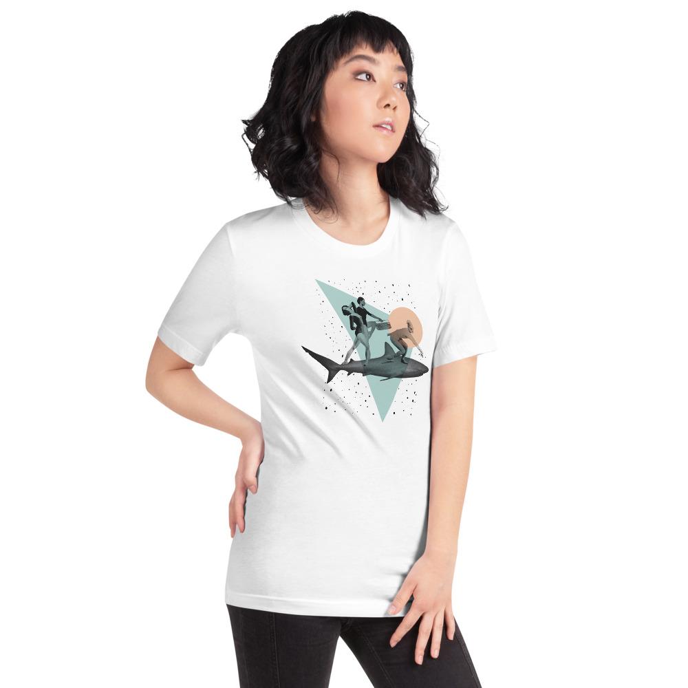 Shark Girls Vintage Collage Art T-shirt picture