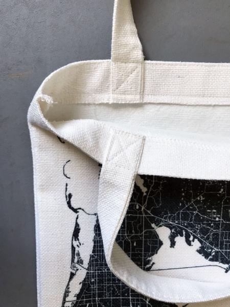Black and White Tampa Bay Map Tote Bag | Pin Your Home picture
