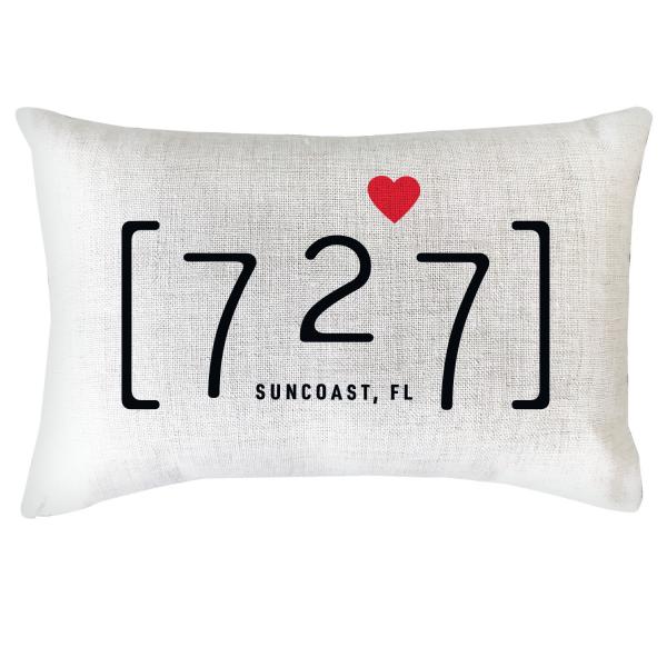 727 Suncoast Florida Area Code Pillow Cover | Throw Pillow Polyester Linen