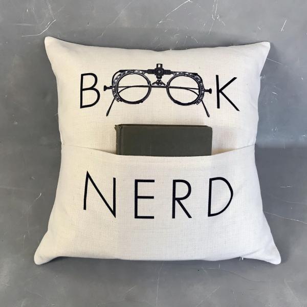 Book Nerd Pocket Pillow Cover | Book Lover Gift picture