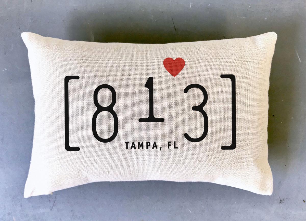 813 Tampa Area Code Pillow Cover Throw Pillow Polyester Linen Eventeny