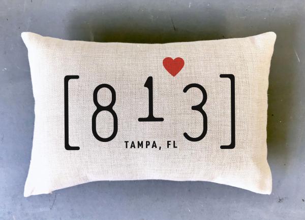 813 Tampa Area Code Pillow Cover | Throw Pillow Polyester Linen picture