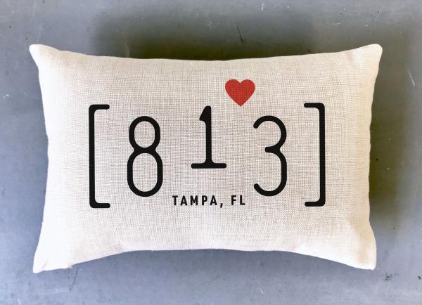 813 Tampa Area Code Pillow Cover | Throw Pillow Polyester Linen picture