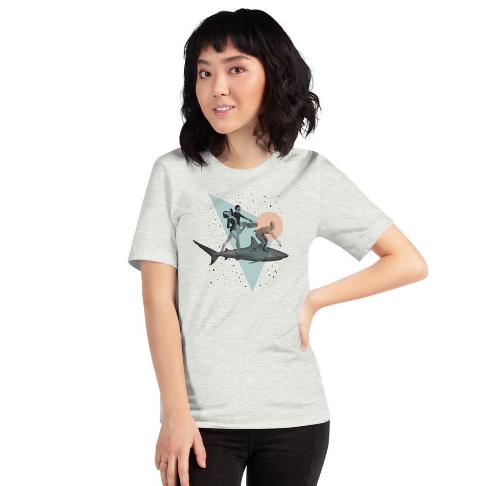 Shark Girls Vintage Collage Art T-shirt picture
