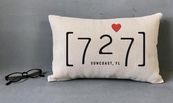 727 Suncoast Florida Area Code Pillow Cover | Throw Pillow Polyester Linen picture