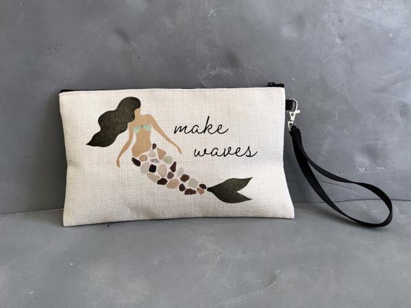 Mermaid "Make Waves" Wristlet Pouch Makeup Bag | Hillsborough Tampa Florida picture