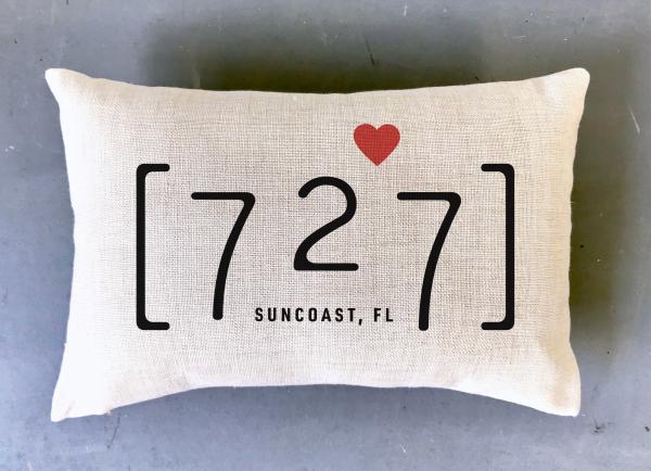 727 Suncoast Florida Area Code Pillow Cover | Throw Pillow Polyester Linen picture