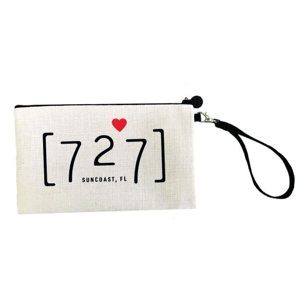 727 Area Code Wristlet Pouch Make Up Bag | Pinellas County Tampa Florida
