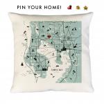 Tampa Icon Map Pillow | Pin-Your-Home