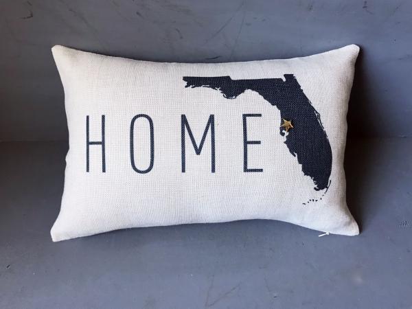 Florida State Home Pillow Cover | Pin Your Home Throw Pillow Polyester Linen picture