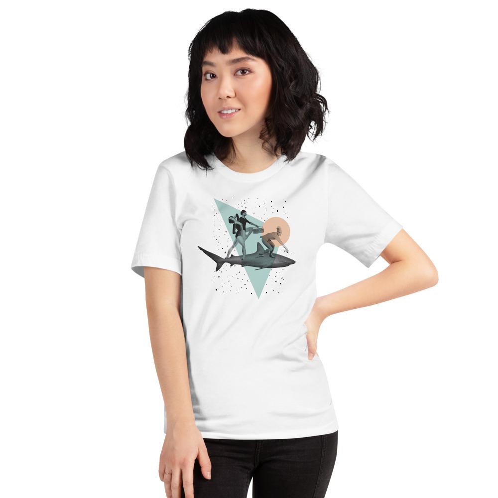 Shark Girls Vintage Collage Art T-shirt picture