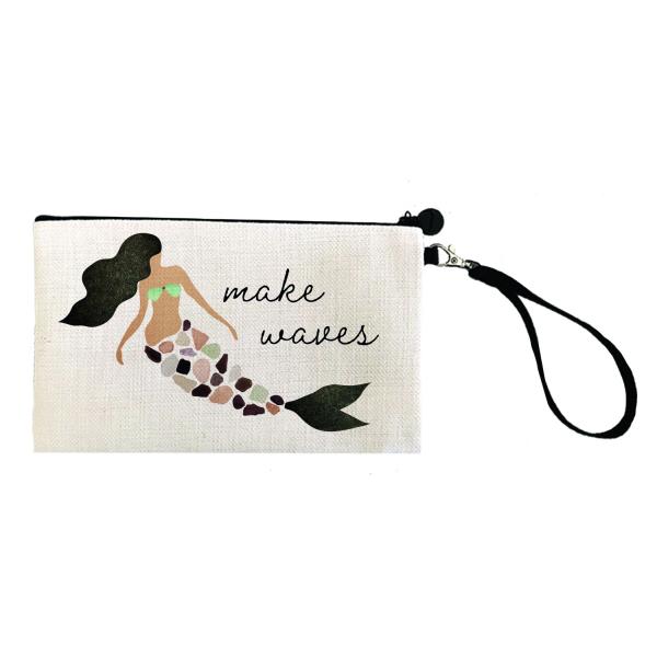 Mermaid "Make Waves" Wristlet Pouch Makeup Bag | Hillsborough Tampa Florida picture