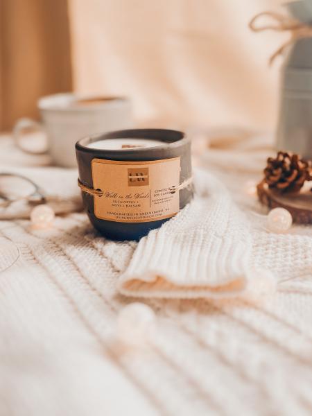 A Walk in the Woods Concrete + Wooden Wick Soy Candle