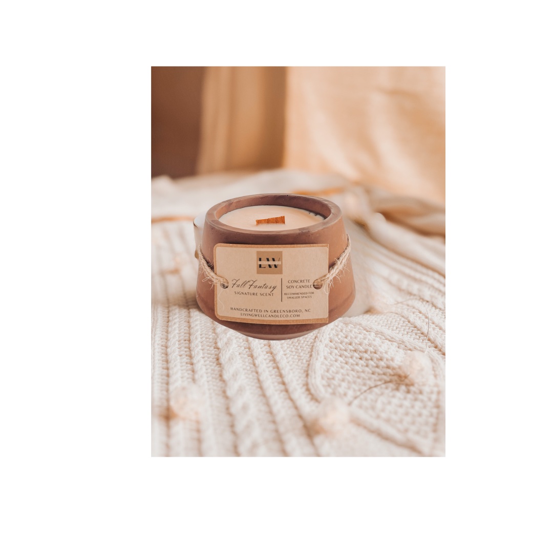 Fall Fantasy Concrete + Wooden Wick Soy Candle picture