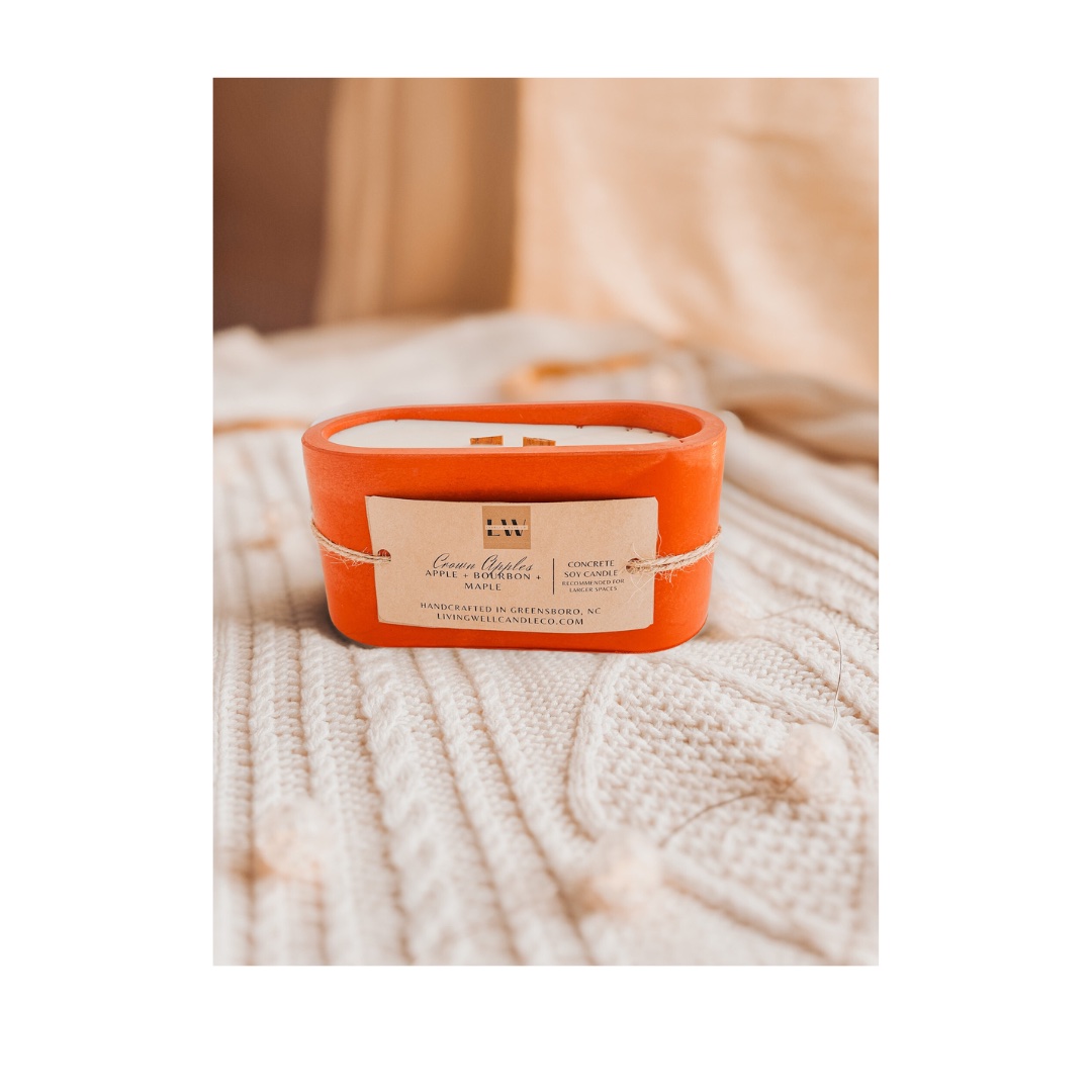 Crown Apple Concrete + Wooden Wick Soy Candle picture