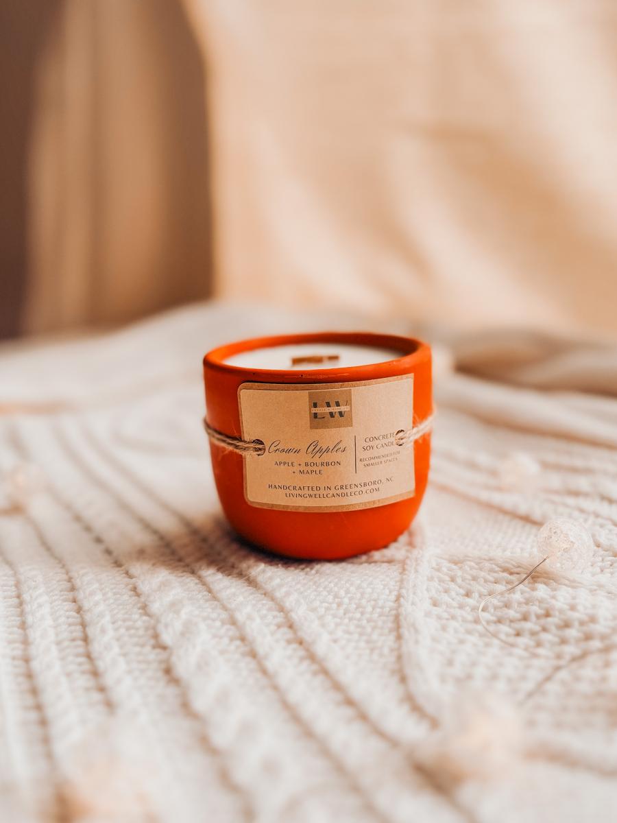 Crown Apple Concrete + Wooden Wick Soy Candle picture